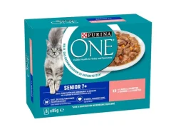 Purina ONE Nassfutter SENIOR 7+ in Sosse Lachs/Karotten,8 x 85g