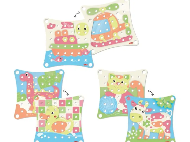 Quercetti Mosaik-Steckspiel PlayEco+ Jumbo Peggy (41 Teile)