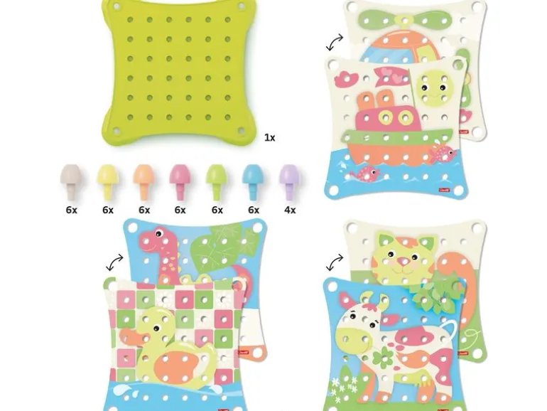 Quercetti Mosaik-Steckspiel PlayEco+ Jumbo Peggy (41 Teile)