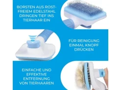 Quick Aid Selbstreinigende Haustierbürste Grau