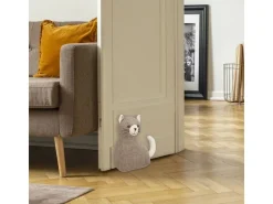 relaxdays Türstopper Katze Stoff Polyester Sand Braun Beige