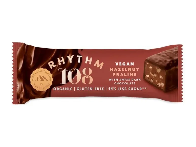Rhythm 108 Bio Hazelnut Praline Dark Chocolate Bar Riegel 33 g