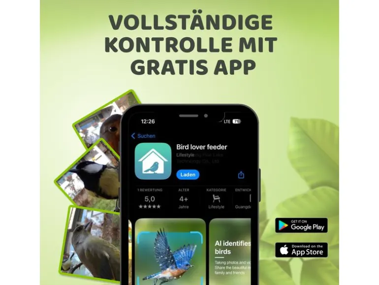Sanilu Vogelfutterhaus mit Kamera ohne Solarpanel