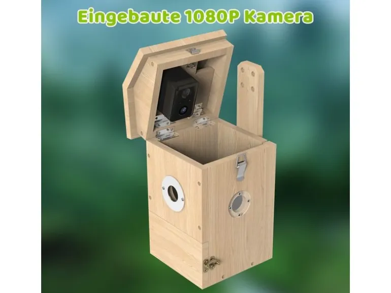 Sanilu Vogel Nistkasten mit Kamera, Solarpanel inklusive