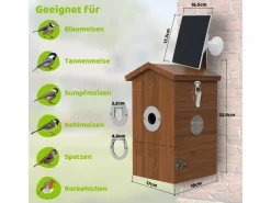 Sanilu Vogel Nistkasten mit Kamera und Solarpanel