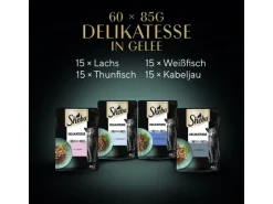 Sheba Nassfutter Delikatesse Gelee Fisch Variation, 60 x 85g