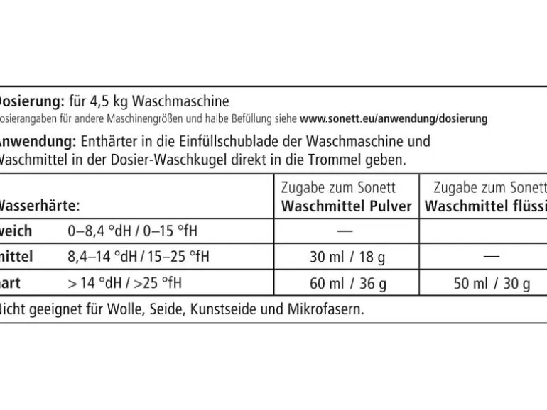 Sonett Enthärter Nachfüllpackung 1 kg