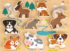 Spielba Holzspielwaren Holzpuzzle Puzzle 3D Schweizer Tiere