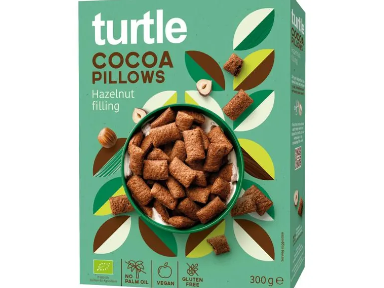 turtle Cerealien Bio Cocoa pillows with hazelnut filling 300 g