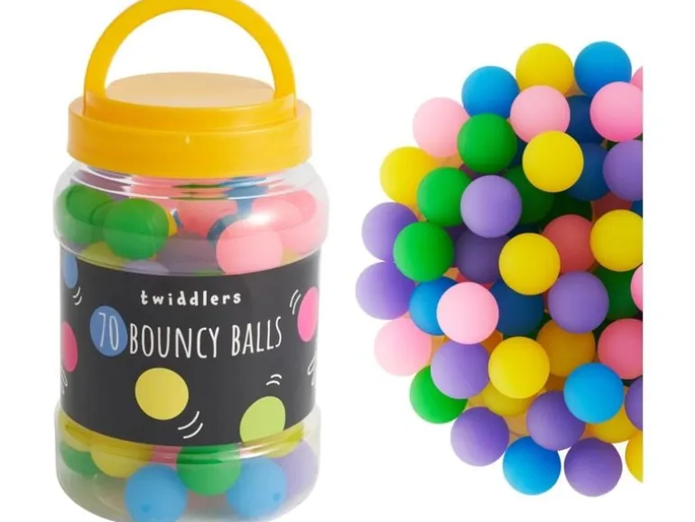 Twiddlers Gummiball Neon 70 Stück 70 Stück Kunststoff Mehrfarbig