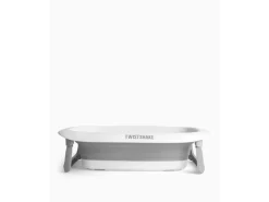 Twistshake Baby Badewanne + Kissen & Rinser & 3 Badetiere Pastel Grey