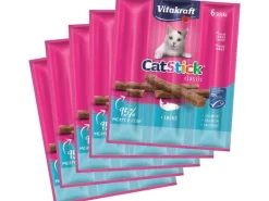 Vitakraft Katzen-Snack Cat-Stick mini Lachs MSC, 5 x 6 Stk.
