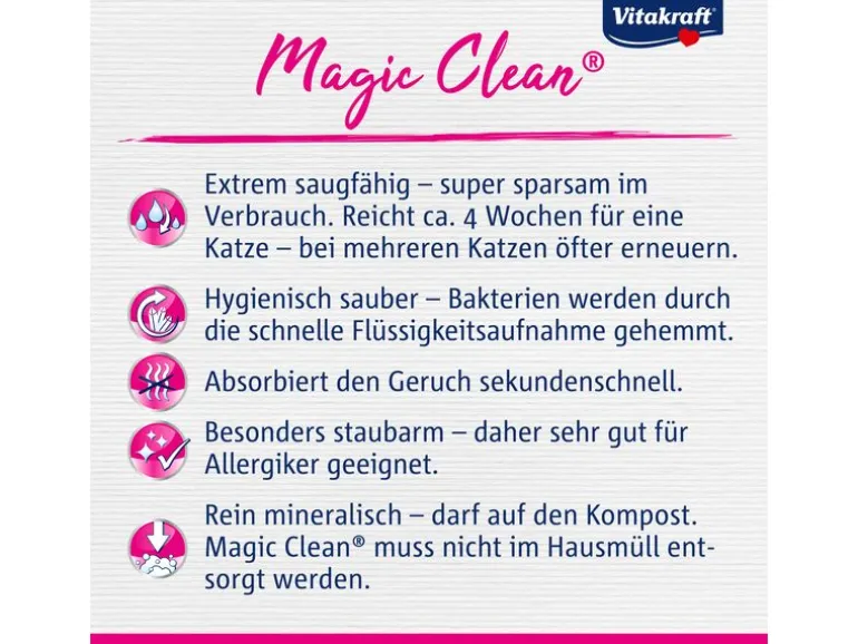 Vitakraft Katzenstreu Magic CLEAN, 16.7 l (7.5 kg)
