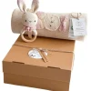 Welcomebabybox Geschenkset Meli – Decke & Rasselhase