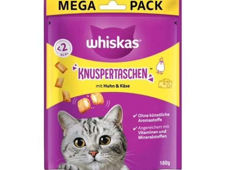 Whiskas Katzen-Snack Temptations Huhn und Käse, 180g