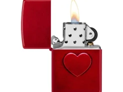 ZIPPO Stamped Heart Design Rot