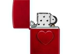 ZIPPO Stamped Heart Design Rot