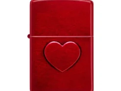 ZIPPO Stamped Heart Design Rot